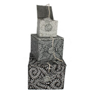 Papier Geschenkdosen 3er-Set grau