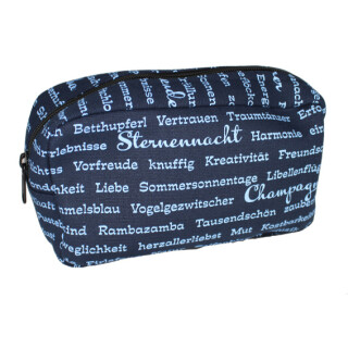 Kulturtasche "Sch&ouml;ne Worte" blau