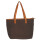 Canvas mit Lederbesatz - Handtasche braun