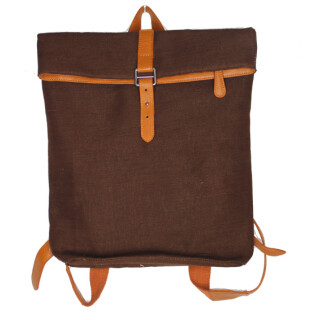 Canvas mit Lederbesatz - Rucksack braun/orange