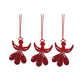 3er Set H&auml;nger Engel rot