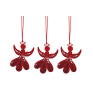 3er Set H&auml;nger Engel rot