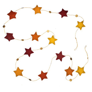 Girlande mit 3D-Papier-Sternchen 150cm rot/orange/gelb