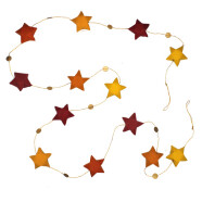 Girlande mit 3D-Papier-Sternchen 150cm rot/orange/gelb