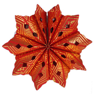 Papier Faltstern 17cm rot