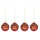 4er Set Weihnachtskugeln rot mit gold
