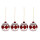 4er Set Weihnachtskugeln rot mit wei&szlig;