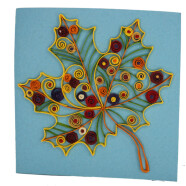 3D-Gru&szlig;karte Quilling-Technik Herbstblatt