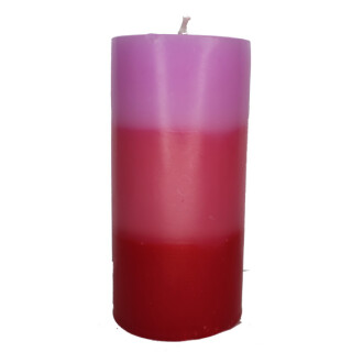 Stumpenkerze rot/ros&eacute;/violett