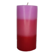 Stumpenkerze rot/ros&eacute;/violett
