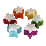 Mini-Kerzen 6er Set Sterne regenbogen